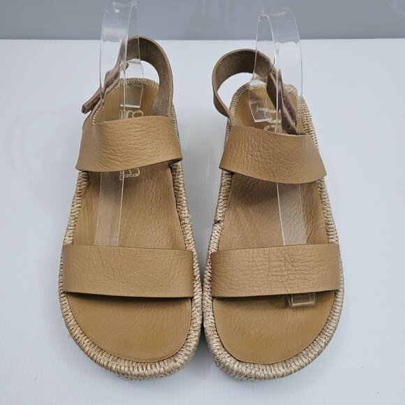 Pedro Garcia Lacey Flatform Sandal Women EU 41 Tan Beige Leather Raffia Platform - Picture 4 of 16